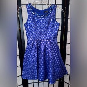Trixxi Royal Blue Polka Dot Kids Dress